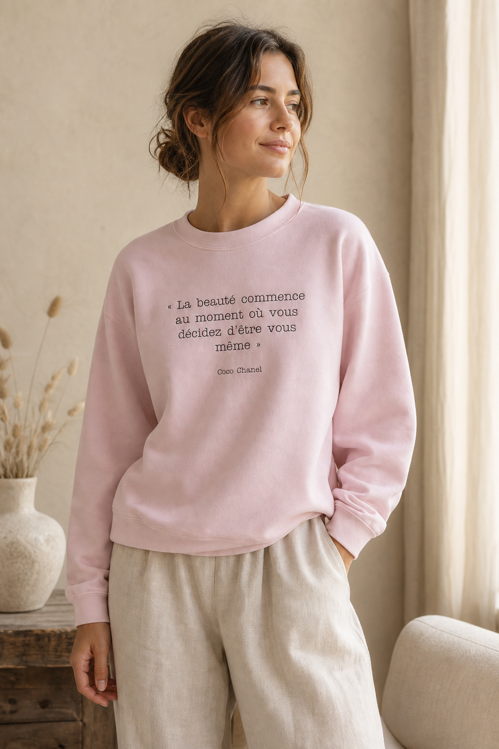 Sweat Douillet à Broderie Chic